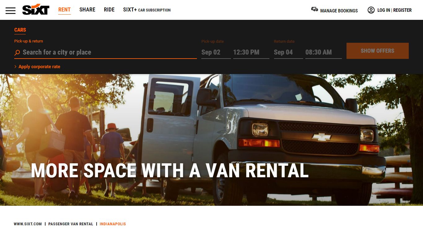 12 & 15 Passenger Van Rental Indianapolis | Sixt rent a car