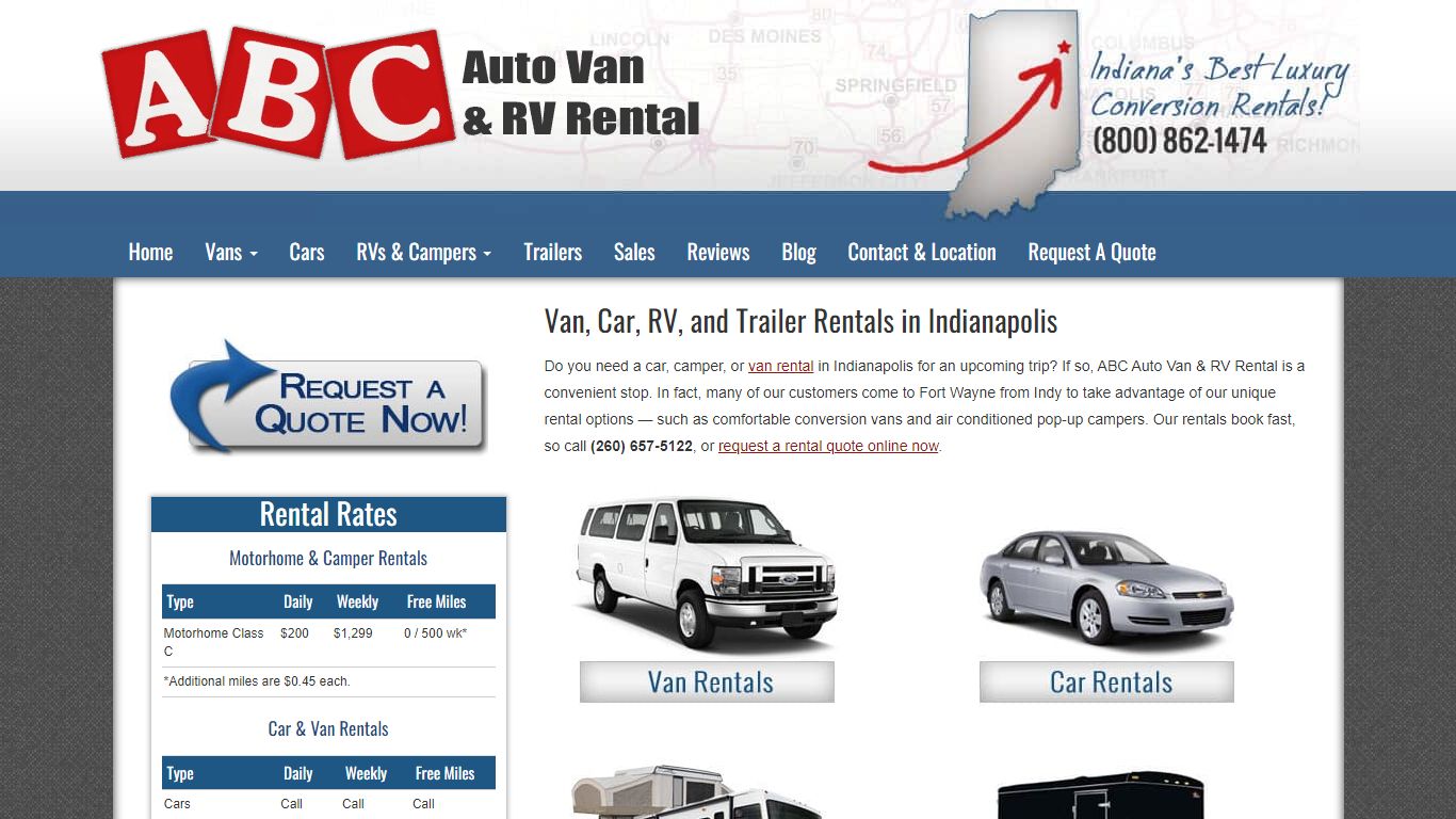 Van Rentals Indianapolis | Rental Cars, RVs & Trailers